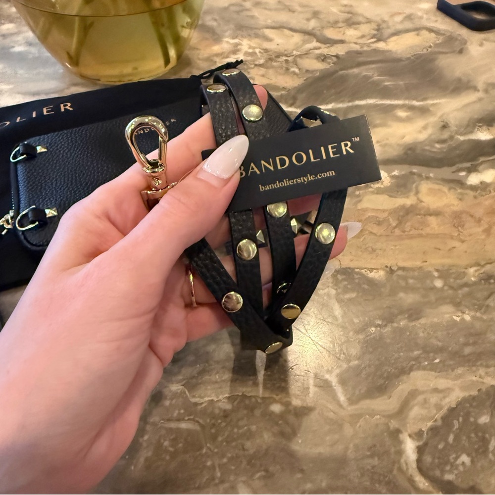 NWT✨ Bandolier Sarah Black Leather Studded Strap - Picture 2 of 7